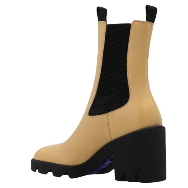 BURBERRY 8080326 Burberry Stride Platform Chelsea Boots CUSTARD (Beige) CHELSEA BOOT WOMENS UK 4