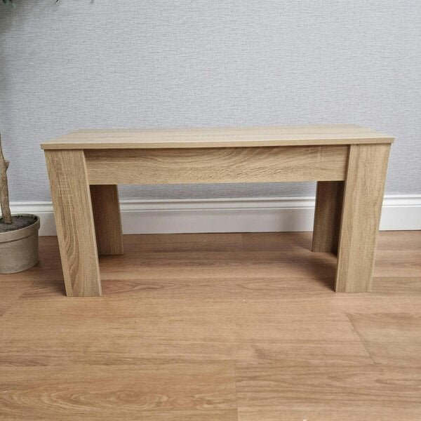 Kosy Koala Set of 2 Dining Benches  Oak Effect MDF Melamine Finish Kitchen Seating