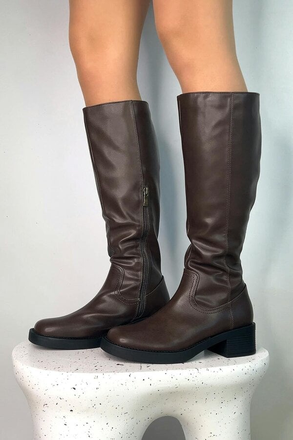 XY LONDON Knee High Equestrian Style Biker Riding Boots
