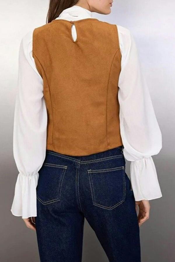 WOVCOR Suede Knit Blouse