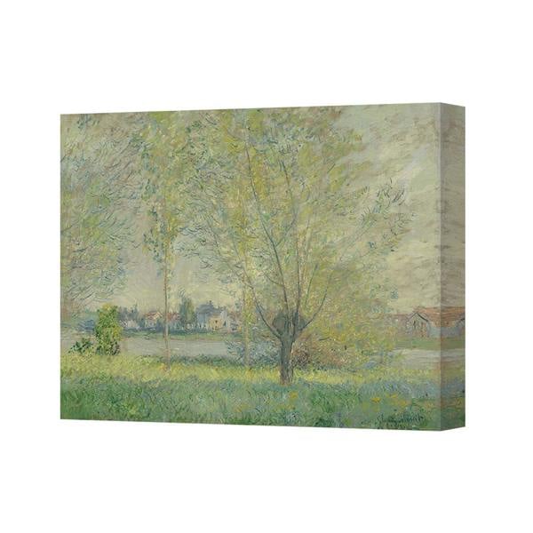 Benjamin Tate Design Impressionist Landscape Canvas Wall Art Trees By River Scene