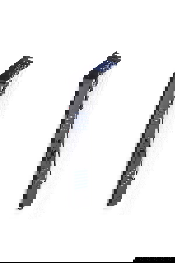 Living and Home Modern Wall Mount Shower Panel Tower System with LED Lights