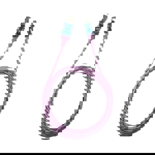 Quest | Stitch 6ft USB A To Type-C Braided Charging Cable Blue Face