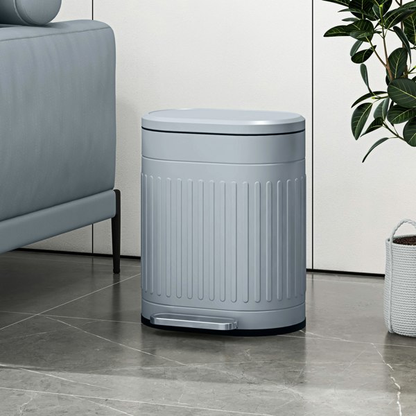 HOMCOM 20L Pedal Bin, Metal Kitchen Bin with Soft-close Lid