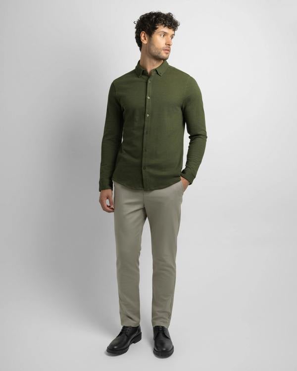 Steel & Jelly Textured Long Sleeve Jersey Shirt