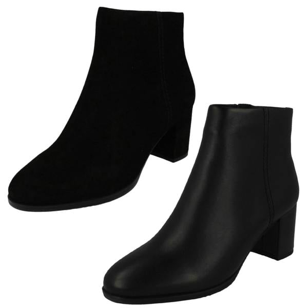 Clarks Ladies Clarks Elegant Heeled Ankle Boots Freva55 Zip
