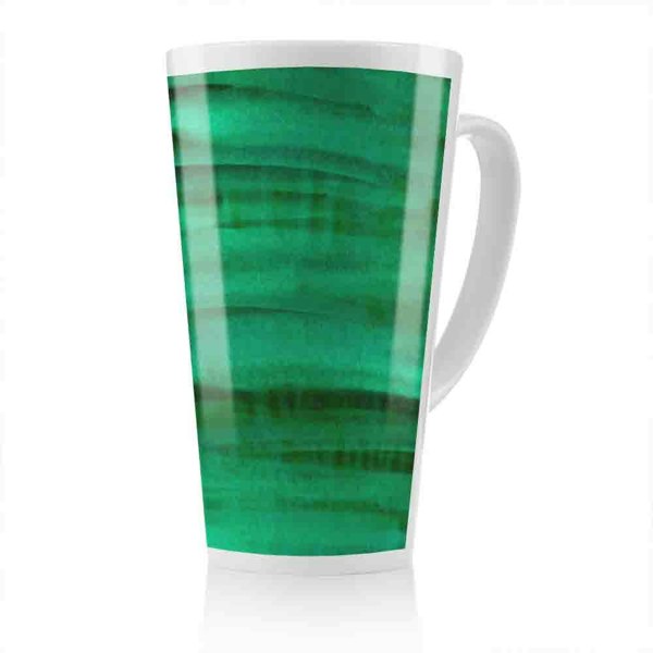Benjamin Tate Design Green Watercolour Strokes Latte Mug