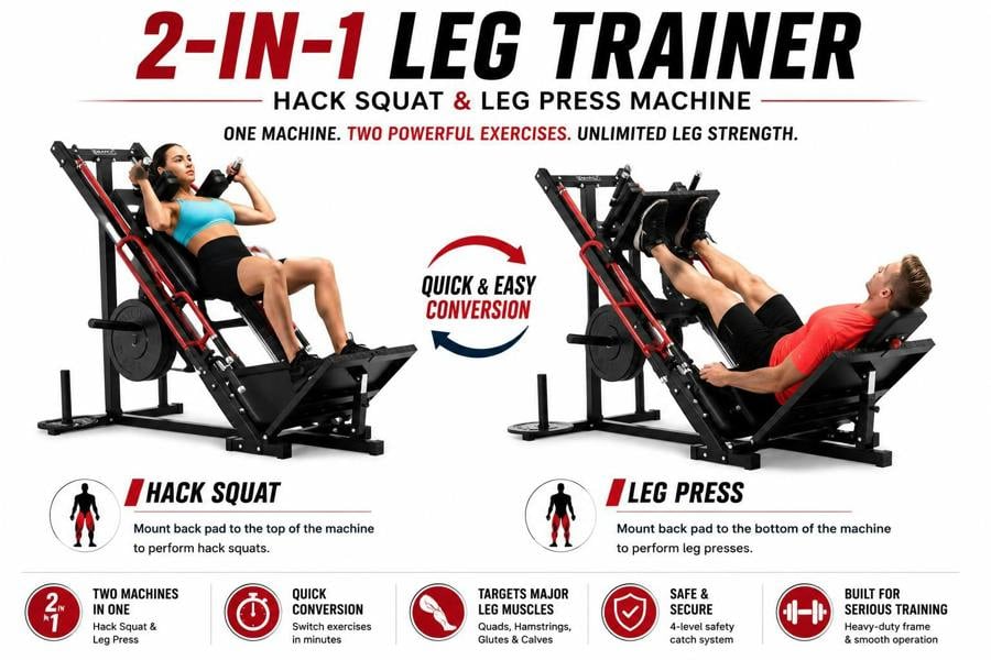 Marcy Leg Press & Hack Squat 136kg Resistance MWM0418