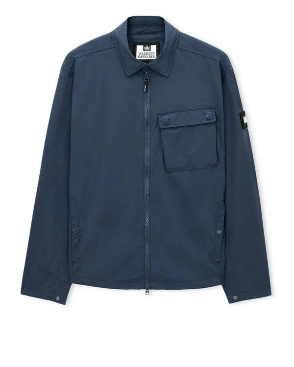 WEEKEND OFFENDER Southbank Technical Over-shirt - Lagoon Blue