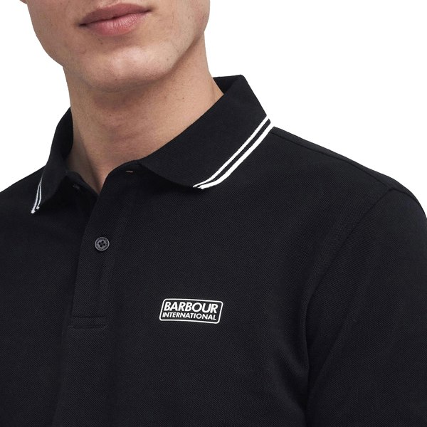 Barbour International Evan Tipped Polo Shirt Black