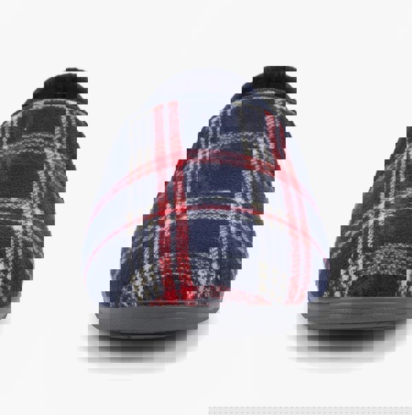 Sleepers JIM Navy Check Velour Twin Gusset Slipper