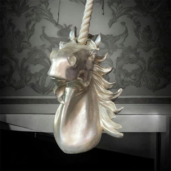 51CM SILVER UNICORN HEAD