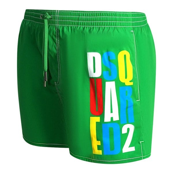 Dsquared2 Multi Colour Block Logo Swim Shorts - Green