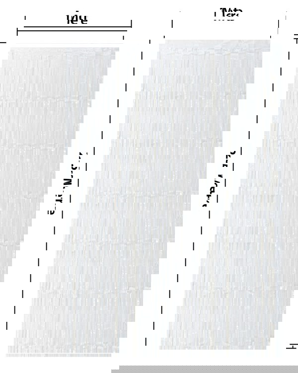 Cheetah Shimmer Tinsel Curtain, 2.5M x 1M White