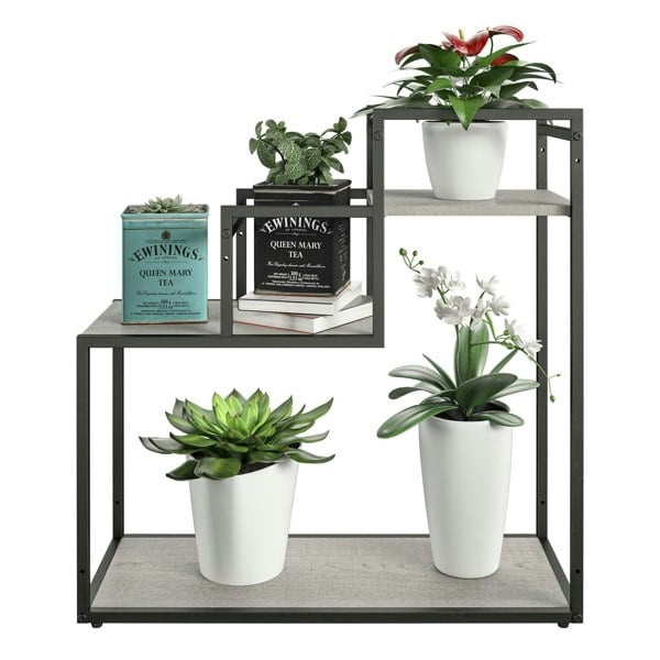 Dorel Home Weston Plant Stand with 3 Shelves Black/Natural
