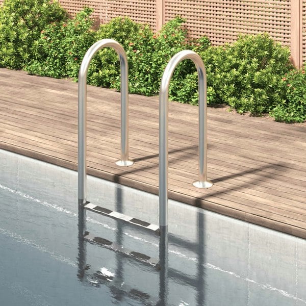 Berkfield Pool Ladder 54x38x158 cm 304 Stainless Steel