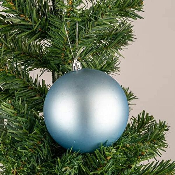 Shatchi Light Blue Christmas Baubles Pack Sizes, Shatterproof 10cm Tree Decorations with Mixed Finishes