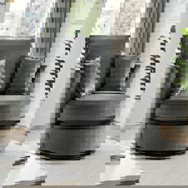 Furnishings For Less Brooklyn Plush Velvet Swivel Chair