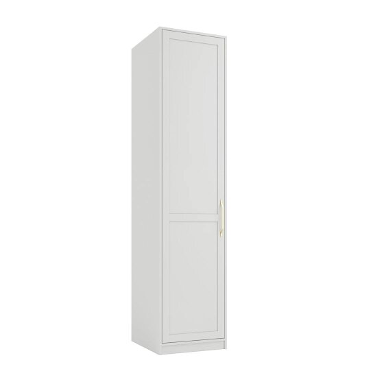 Wyld Haus Kahs White Wooden 1 Door Storage Wardrobe Gold Handles