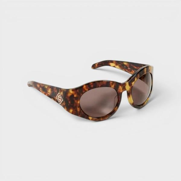 Casablanca Round Goggle Acetate Sunglasses Tortoise Black