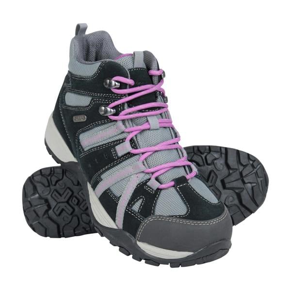 Mountain Warehouse Womens/Ladies Direction II Leather Waterproof Wide Walking Boots - Grey - 