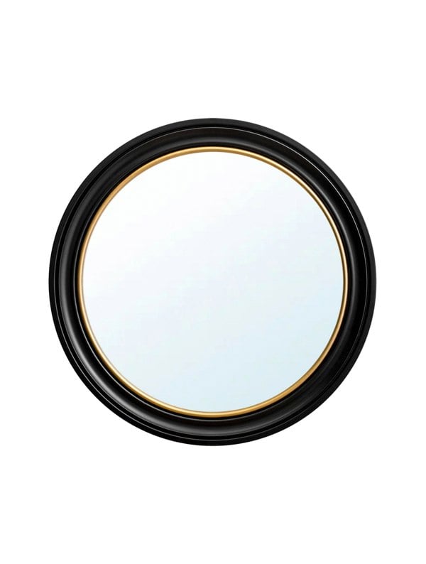 Exceptional Art Round Mirror - Black and Gold