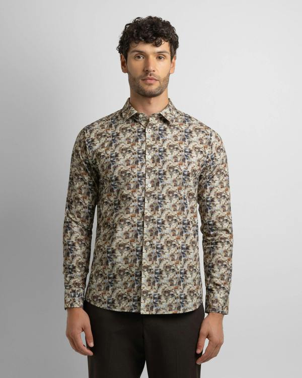 Steel & Jelly Limited Edition Stone Abstract Slim Fit Shirt