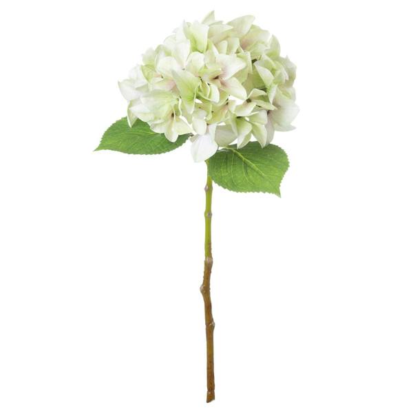 Wyld Haus Set of 3 Artificial Flowers Shabby Green Single Hydrangea Stems