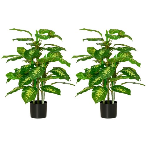 Wyld Haus Sulono Set Of 2 Artificial Evergreen Style Trees Supplied In Nursery Pots Green