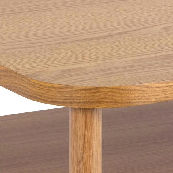 Wyld Haus Bermudas Natural Oak Wood Square Coffee Table Bottom Shelf