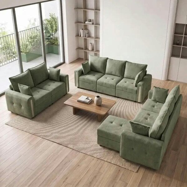Bobobiy 2 Seater Sofa with Lift-Up Storage, 168 cm Comfy Velvet Small Couch with Wide Deep Seat, Plush Backrest, 2 Pillows, Dark Green