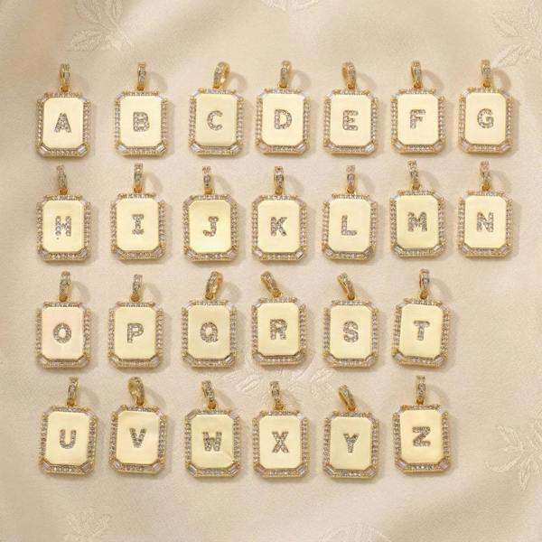 Harfi Gold Plated Personalised Initial CZ Letter Necklace