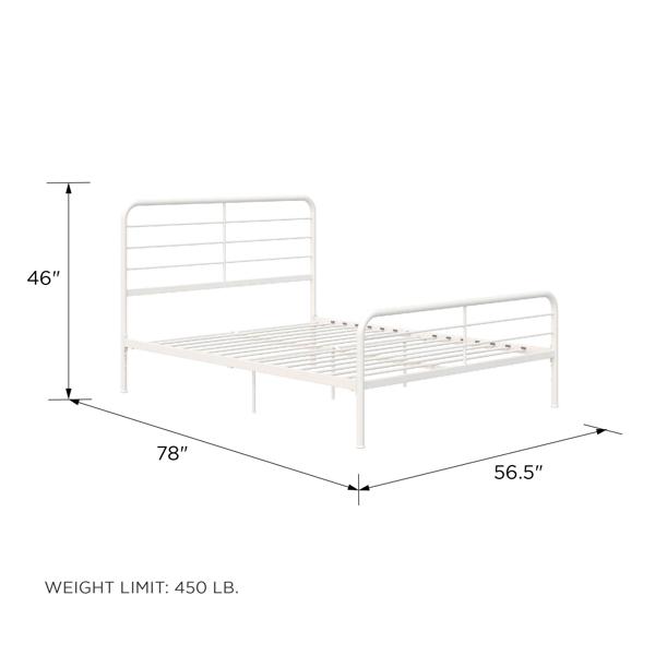 Dorel Home Millie Metal Bed White - Double