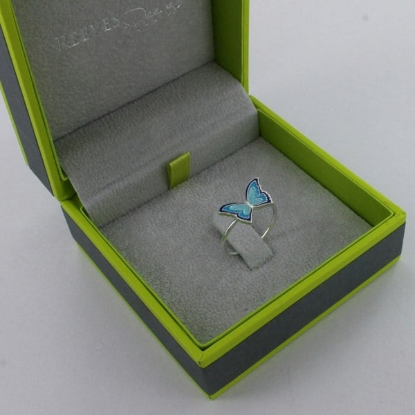 Sterling Silver Enamel Butterfly Ring - Reeves & Reeves