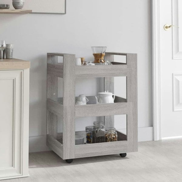 Berkfield Kitchen Trolley Grey Sonoma 60x45x80 cm Engineered Wood