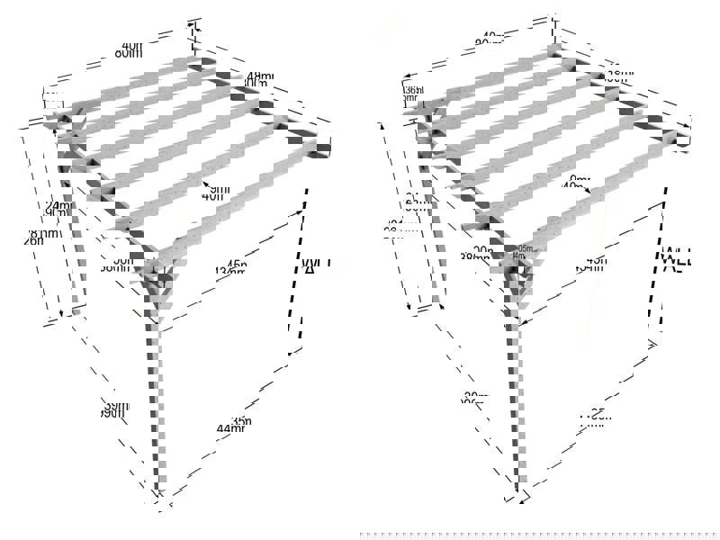 Arbor Garden Solutions Wall Mounted Wooden Pergola Kit - Dinasty Design