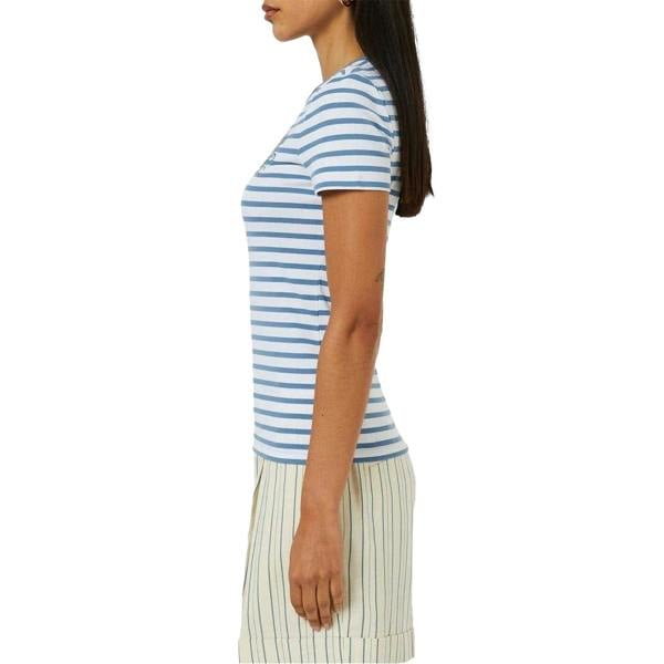 Ralph Lauren Womens/Ladies Striped Logo T-Shirt - White/Azure Blue - 