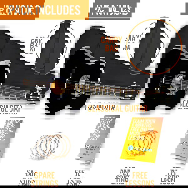 3rd Avenue 3/4 Size Classical Guitar Pack Black Classical Guitars#Colour_Black