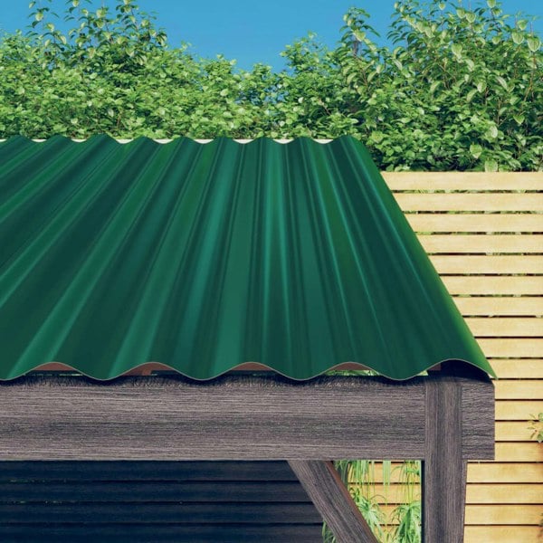 Berkfield Roof Panels 36 pcs Powder-coated Steel Green 80x36 cm