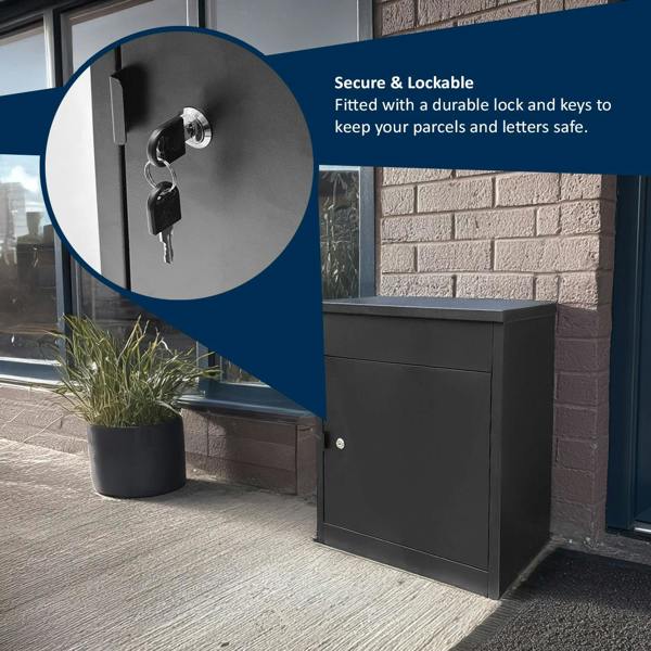 Nicoman Outdoor Metal Parcel Box - Black