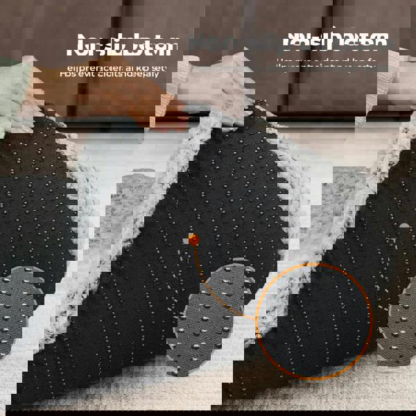 Skylos Pet Dog Bed for Calming Anti Anxiety Soft Plush Cushion Mat Washable