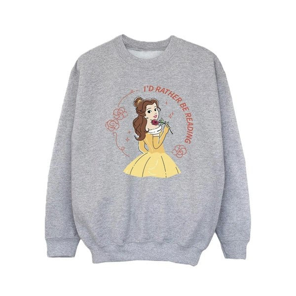 Disney Girls Beauty And The Beast I´d Rather Be Reading Sweatshirt - Sports Grey