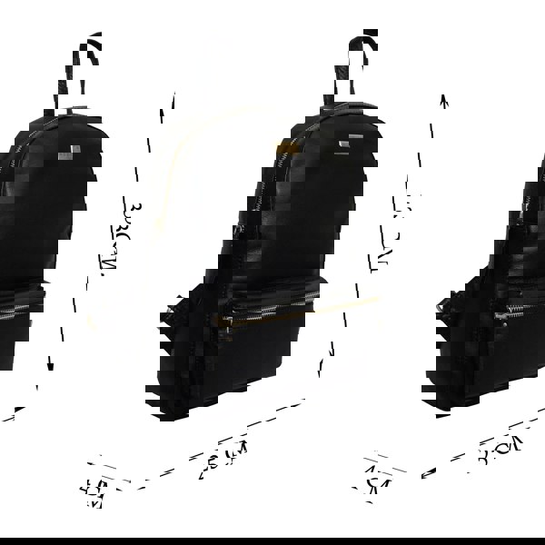 Assots London 'EDEN' Black Full Grain Small Leather Zip Top Backpack