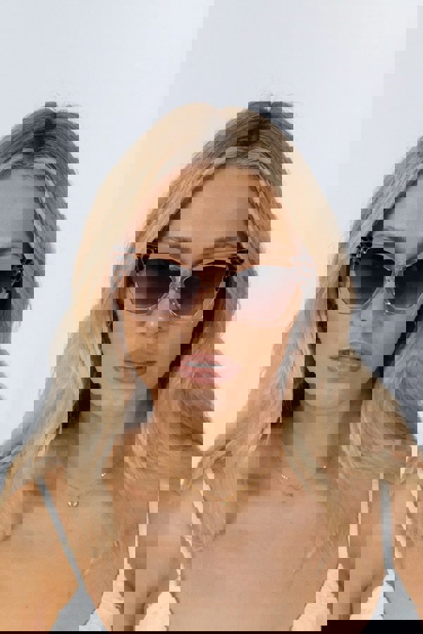 SVNX Oversized Cat-Eye Sunglasses in Nude