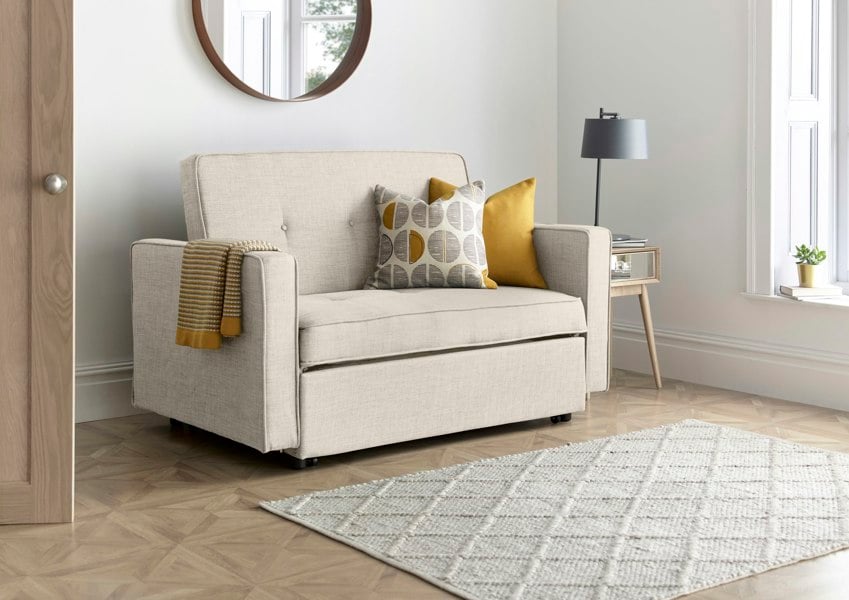 Bedmaster Troy Natural Fabric 2 Seater Sofa Bed