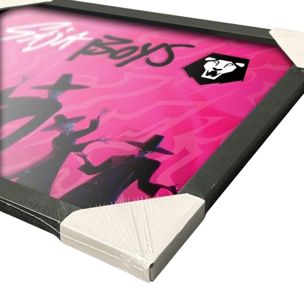 K-Pop Demon Hunters Idol Saja Boys Framed Poster - Pink/Black/White