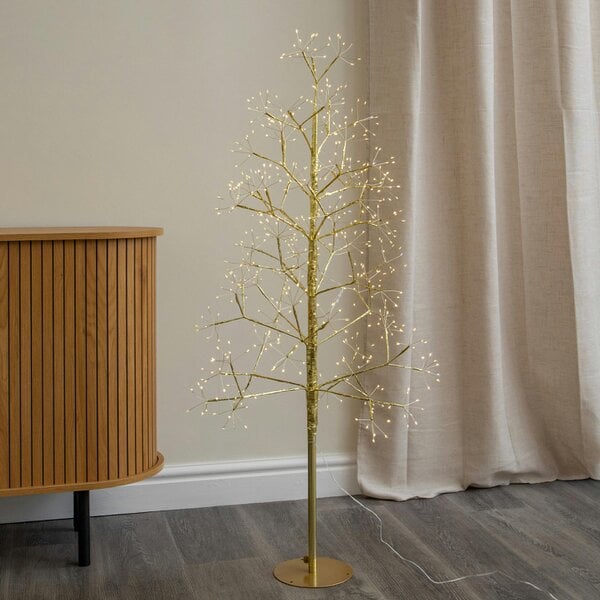 Samuel Alexander 1.2m Golden Twinkling Christmas Twig Tree with 575 Warm White LEDs