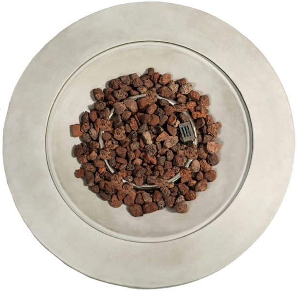 MDA Designs TABITI Light Grey Gas Fire Pit for Garden & Patio Luxurious Eco-Stone Finish Outdoor Heater