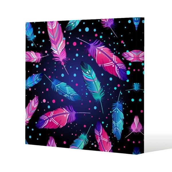 Benjamin Tate Design Painted bird feathers (Canvas Print)