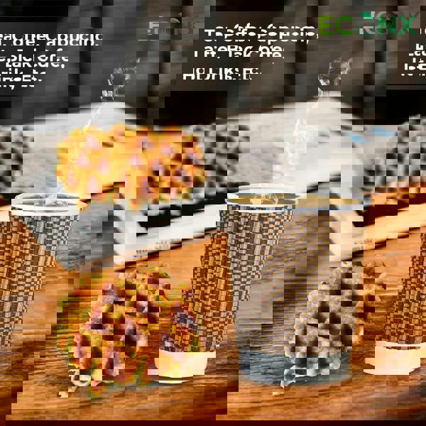 ECONX 8oz Coffee Paper Cup VIP Designed 3PLY Disposable Coffee Cup for Takeaway Hot Drinks Brown